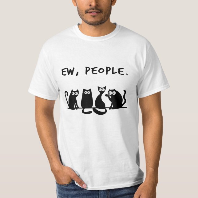 Camiseta de Gatos Negros Divertidos Meow de Ew Per (Anverso)
