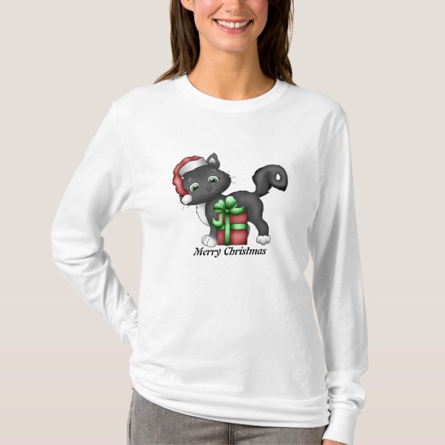 Camiseta de gatos para navidades (Anverso)