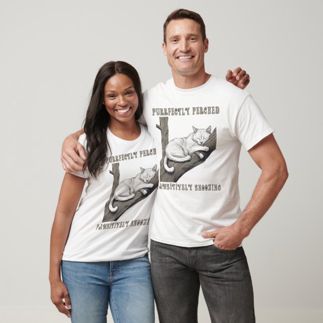 Camiseta de gatos - Posada perfectamente (Unisexo)