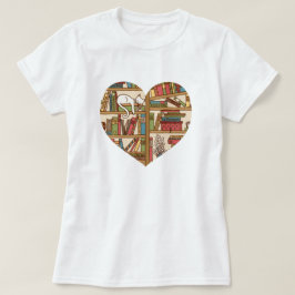 Camiseta de Gatos y Libros