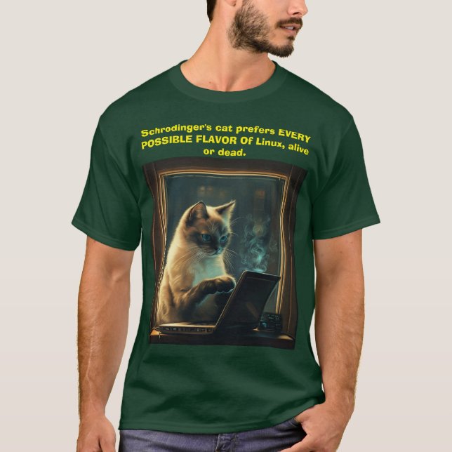 Camiseta de geek de los gatos de Schrödingers (Anverso)