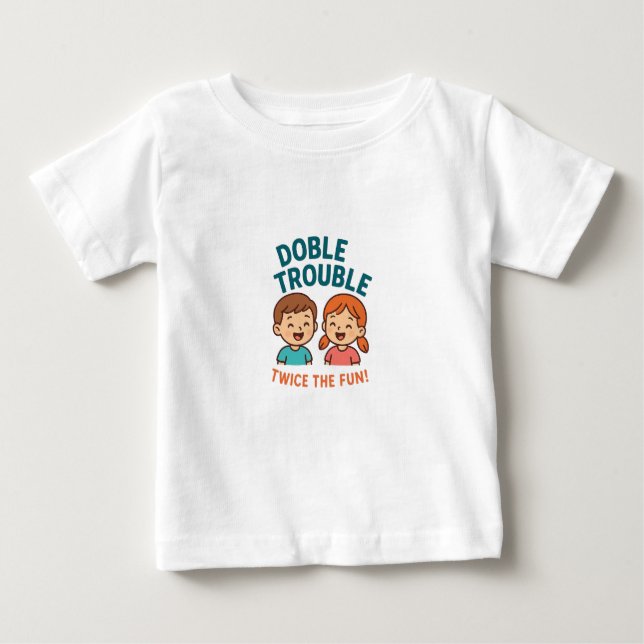 Camiseta de Gemelos Doble Problema – Regalo Divert (Anverso)