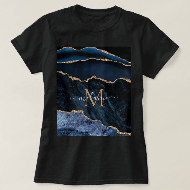 Camiseta de Gemstone azul de la Marina Agate - Mon (Diseño del anverso)