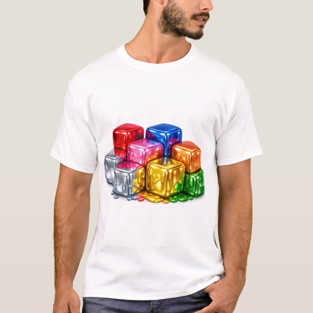 Camiseta de geometría de metal líquido (Anverso)