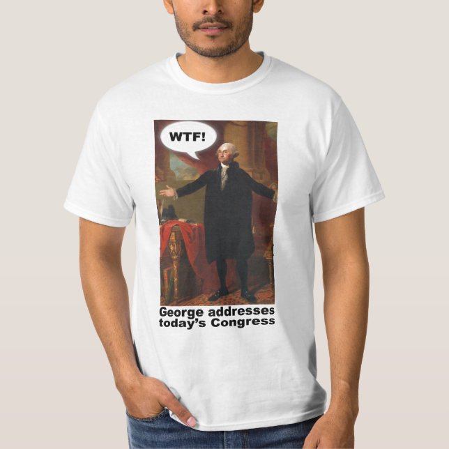 Camiseta de George Washington WTF (con el (Anverso)