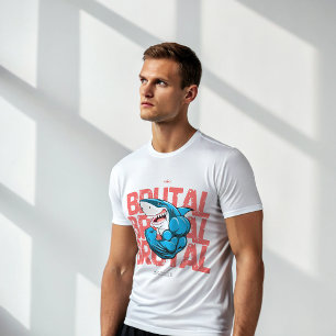 Camiseta de gimnasio BRUTAL Shark   Bodybuild Alph