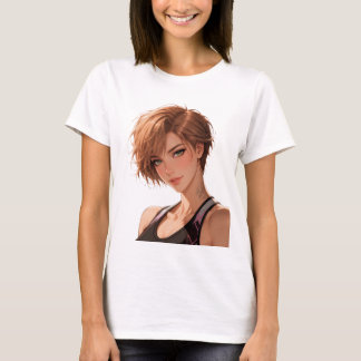 Camiseta de gimnasio de chica anime