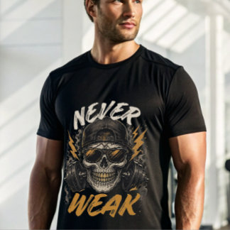 Camiseta de Gimnasio de Cráneo Nunca Débil | Entre