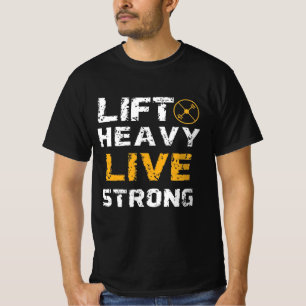 Camiseta de gimnasio Levanta Pesado Vive Fuerte   
