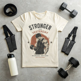 Camiseta de Gimnasio Más Fuerte Que Ayer | Sin Exc