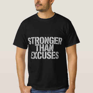 Camiseta de gimnasio Más fuerte que las excusas