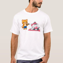 Camiseta de Gimnasio para Pareja de Gatos Adorable