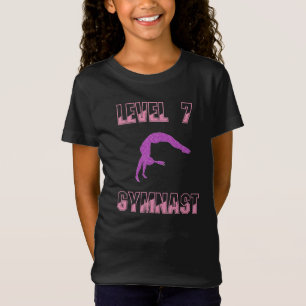 Camiseta de gimnasta de nivel 7 rosa y morado