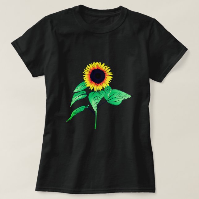 Camiseta de girasol amarillo (Diseño del anverso)