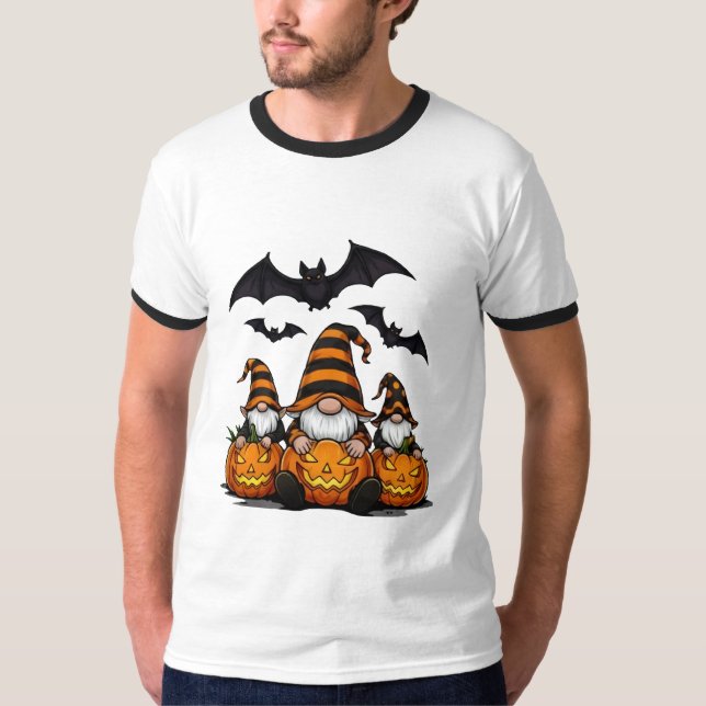 Camiseta de Gnomo de Halloween Ringer (Anverso)
