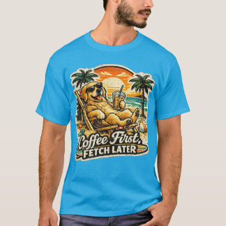 Camiseta de Golden Retriever 'Café Primero, Buscar