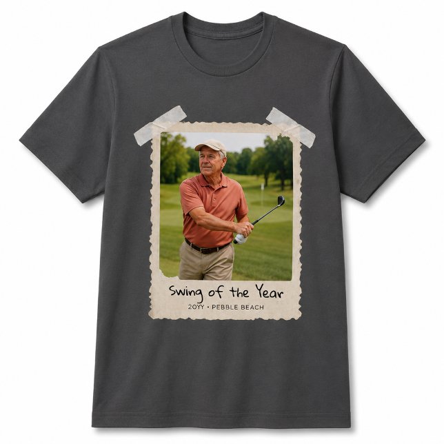 Camiseta de golf con foto personalizada, golfista  (Golf Custom Photo Shirt, Retro Photo Golfer T-Shirt)