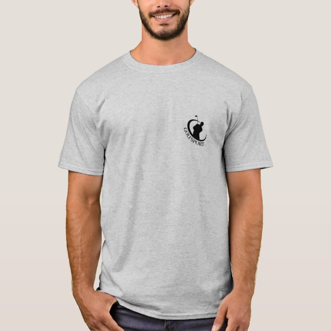 Camiseta de golf gris con logotipo Personalizado (Anverso)