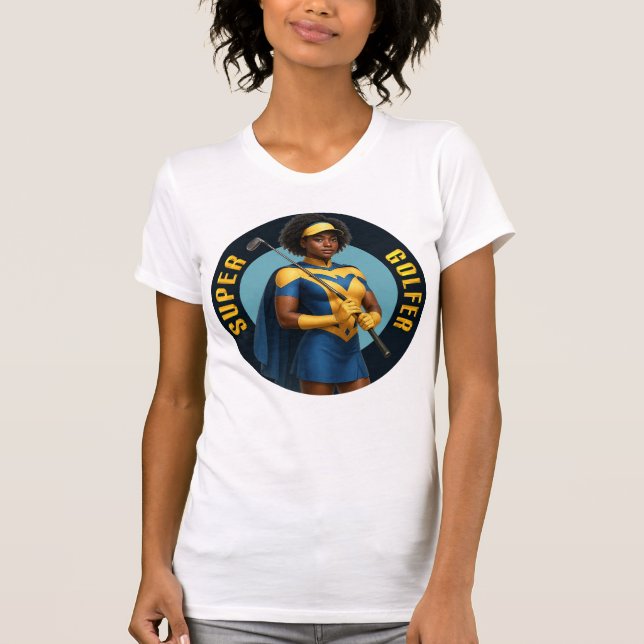 Camiseta de golf para mujer Super Golfer (Anverso)