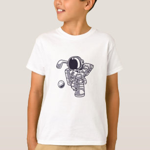 Camiseta de golfista astronauta en la luna