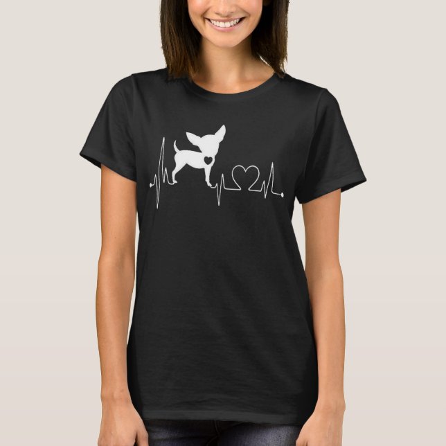 Camiseta de golpes de corazón de perro chihuahua p (Anverso)