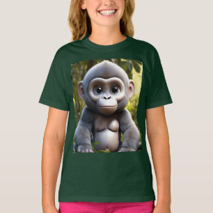 Camiseta de gorila de plata para niños