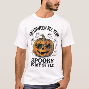 Camiseta de grabado de fantasma de calabaza de Hal