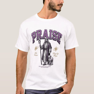 Camiseta de grabado vintage alaba al Rey de Reyes