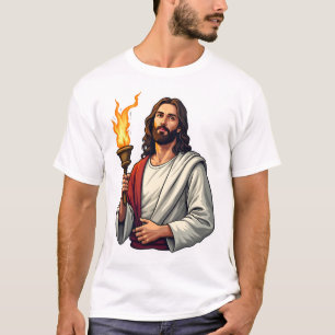 Camiseta de grabado vintage antorcha evangelio de