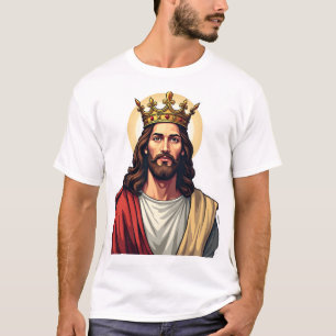 Camiseta de grabado vintage con estandarte de Jesú