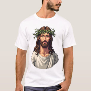 Camiseta de grabado vintage cresta de rama de Jesú