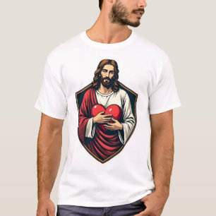 Camiseta de grabado vintage de corazón protegido d