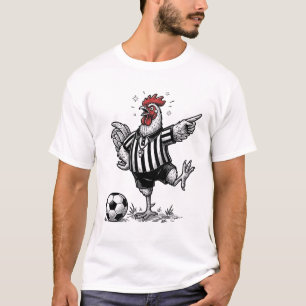 Camiseta de grabado vintage de fútbol de pollo div