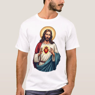 Camiseta de grabado vintage de Jesús del Sagrado C