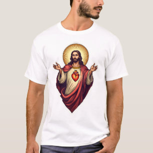 Camiseta de grabado vintage de Jesús del Sagrado C