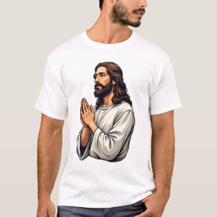 Camiseta de grabado vintage de manos orando de Jes