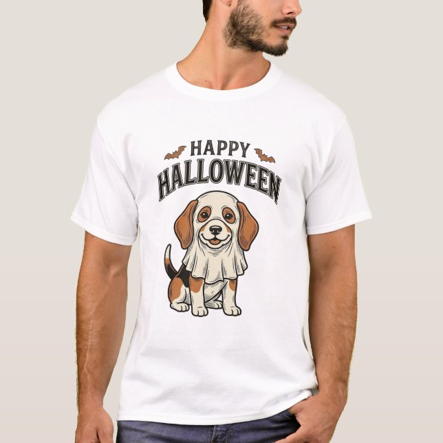 Camiseta de grabado vintage de perro fantasma Feli (Anverso)