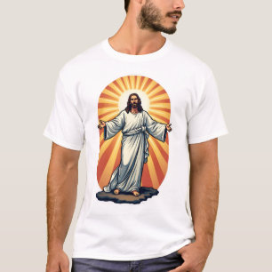 Camiseta de grabado vintage de rayos de Cristo res