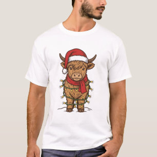 Camiseta de grabado vintage de vaca de las Highlan