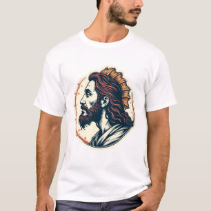Camiseta de grabado vintage emblema de pez Jesús 2