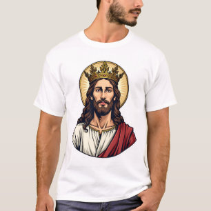 Camiseta de grabado vintage halo corona de Jesús 2