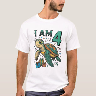 Camiseta de grabado vintage para el 4º cumpleaños
