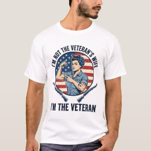 Camiseta de grabado vintage patriota veterana muje