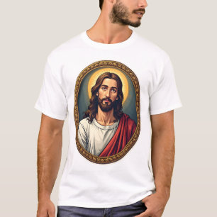 Camiseta de grabado vintage Sello de palma de Jesú