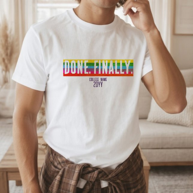 Camiseta de graduación con raya de arcoíris minima (Subido por el creador)