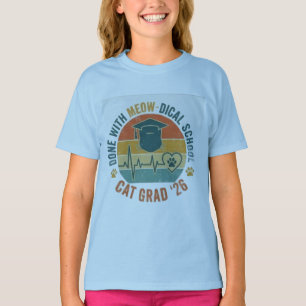 Camiseta de graduación de enfermera de gato retro 