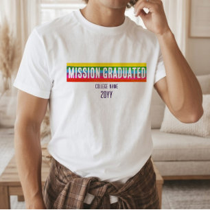 Camiseta de graduación de misión de arcoíris moder