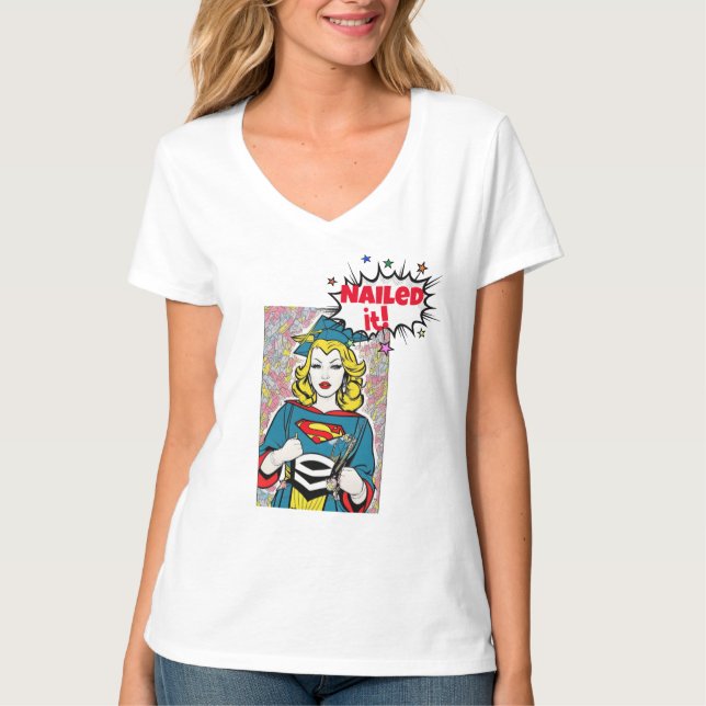 Camiseta de graduación 'Lo hice' - Tema de cómic p (Anverso)
