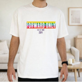 Camiseta de graduación minimalista arcoíris hacia 