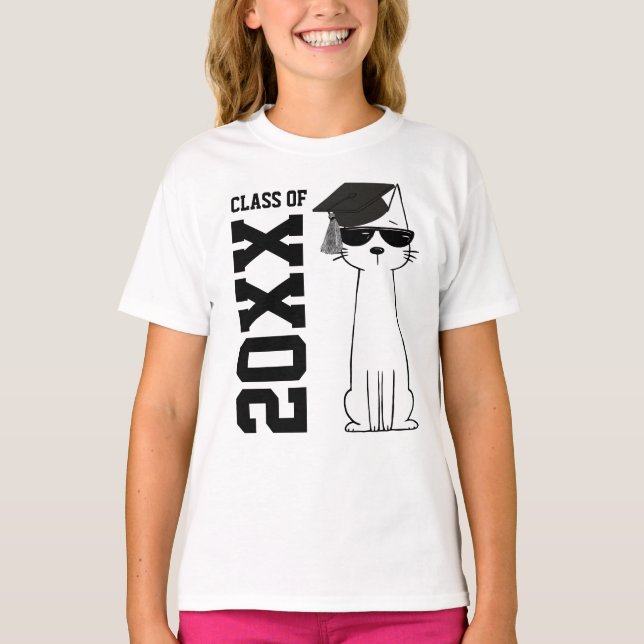 Camiseta de graduada Cool Cat (Anverso)